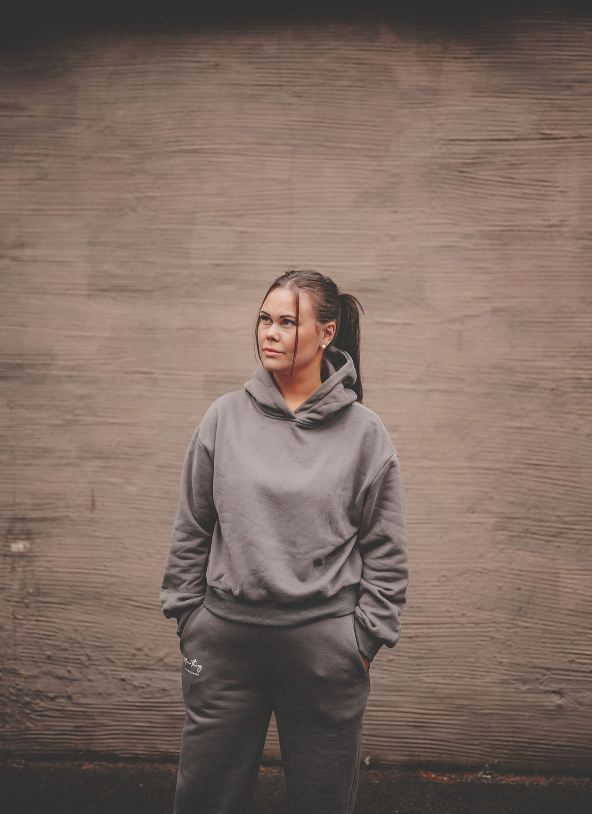 Koksgrå hoodie